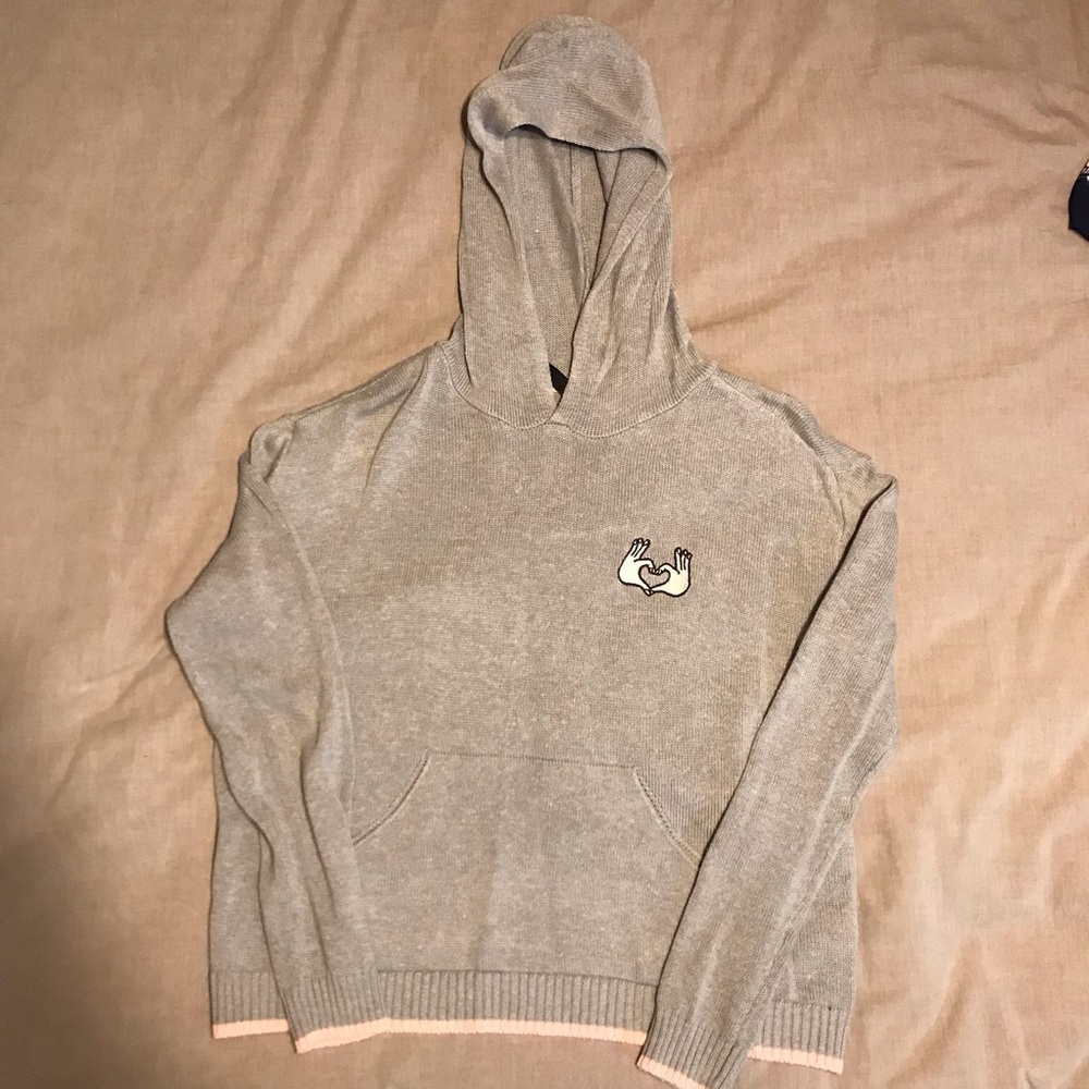 Divided sweater with hood